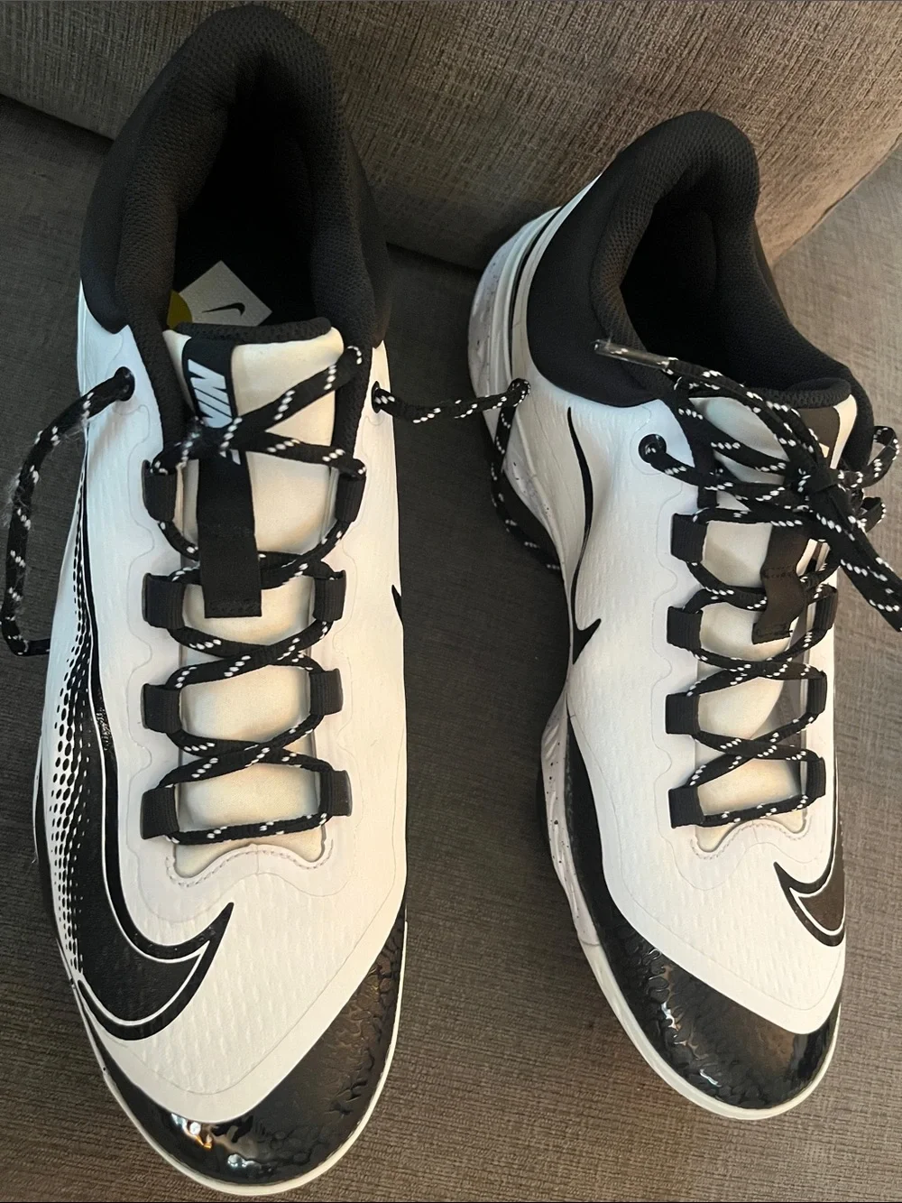Nike Alpha Huarache Elite 4 Low baseball cleats white black Men’s Size 14 NEW